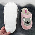 Тапочки жіночі домашні хутряні з коалою рожеві 4350, фото 2