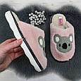 Тапочки жіночі домашні хутряні з коалою рожеві 4350, фото 4