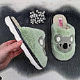 Тапочки жіночі домашні хутряні з коалою м'ятні 4350, фото 4