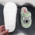Тапочки жіночі домашні хутряні з коалою м'ятні 4350, фото 5