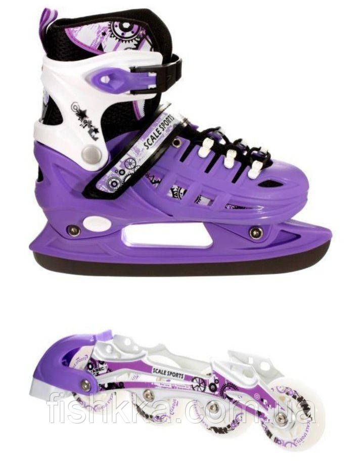Ролики, ковзани Scale Sport. Pink (2в1), розмір 29-33