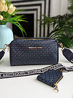 Женская брендовая сумка Michael Kors эко кожа . Сумка кросс боди Michael Kors 2 в 1 черный