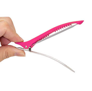 Кліпси-затискачі для волосся Hots Professional Dag Pink 11 см, 6 шт (HP99001-PN)