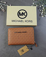 Женский брендовый кошелек Michael Kors мини коричневый