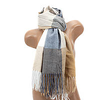 Жіночий шарф у клітку Corze F10BG, бежевий з сірим