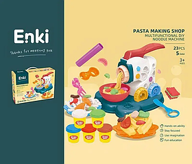 Тісто для ліплення пластилін EK 6006 Машинка для локшини 5 баночок з тістом та аксесуари