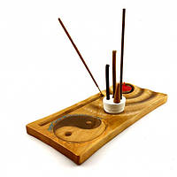 Подставка для ароматический палочек Инь Янь 24,5×12×1,8см, деревянная подставка для благовоний