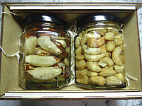 Подарочный набор с медом и орехами для брата 2 банки