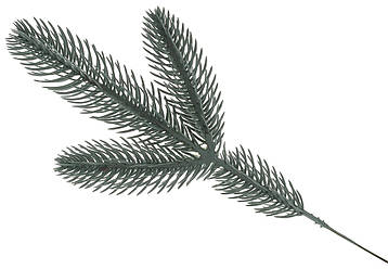 Набір (10 шт.) Гілка лита зелена (3 гілки), 27 см