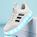 Роликові кросівки Led, що світяться, на 2 колесах у стилі Heelys, дитячі та підліткові, білі (RKL-03), фото 9