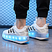 Роликові кросівки Led, що світяться, на 2 колесах у стилі Heelys, дитячі та підліткові, білі (RKL-03), фото 8