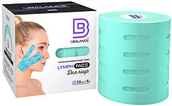 Лімфодренажний тейп для обличчя BB LYMPH FACE 7,5см × 5м (мятный цвет)