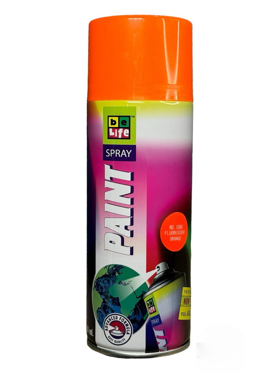 Аерозольна фарба Belife Fluor Paint 400 мл флуоресцентна помаранчева (1006)