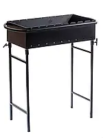 Мангал вуличний для барбекю для дому Універсальний Мангал зі знімними ніжками на 9 шампурів 3мм, фото 3