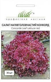 Салат Конкорд червоний Лолло Россо, 30 шт
