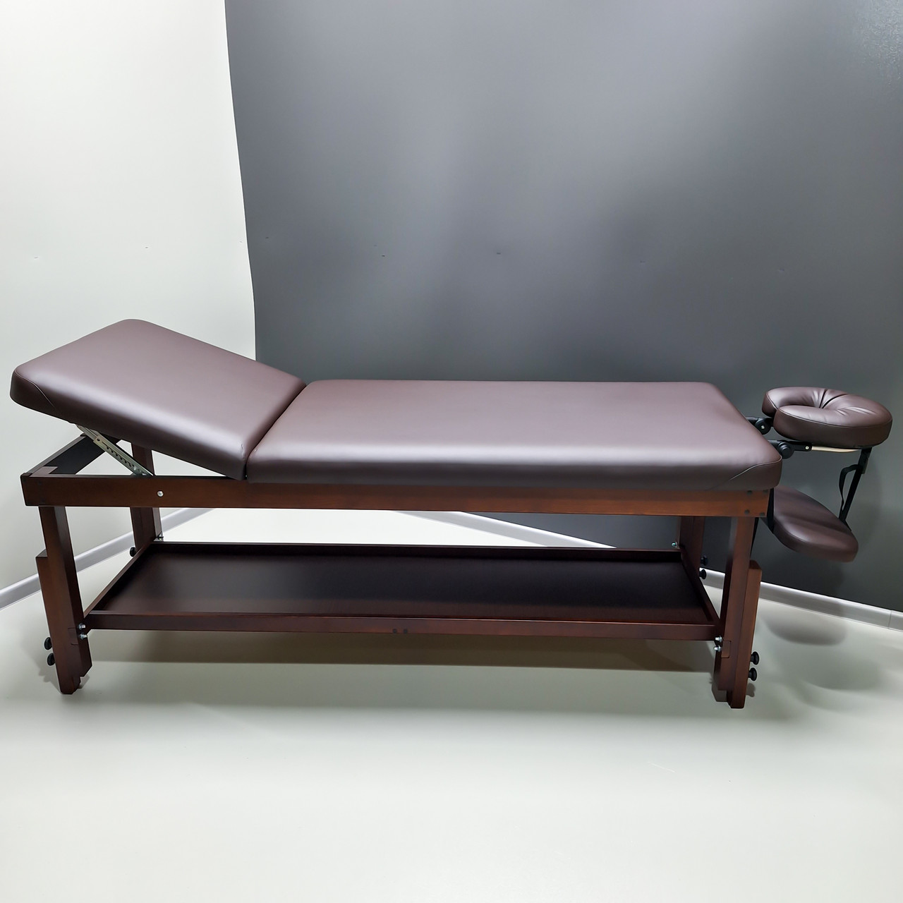 Професійний масажний стіл дерев'яний KP-10 BROWN ST стіл-кушетка для масажу з підголовником, фото 1