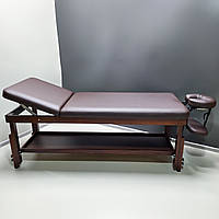 Профессиональный массажный стол деревянный KP-10 BROWN ST стол-кушетка для массажа с подголовником