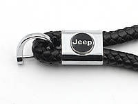 Брелок плетенка с логотипом автомобиля Jeep, брелок петля для автомобильных ключей Jeep черного цвета топ