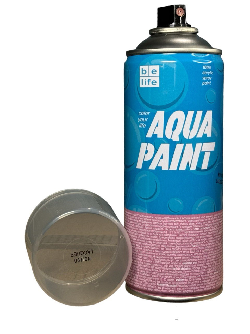 Аерозольний лак на водній основі Belife Aqua Paint прозорий шовковисто матовий (А190)