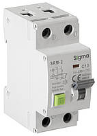 Диф. авт. вимикач SIGMA 6кА, 2Р, 30мА, 16А "АС" (SRM2016030).