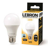 LED лампа LEBRON L-A60, 12W, Е27, 6500K, 1100Lm