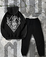 Теплий костюм з прінтом на худі