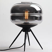 Настільна лампа на ніжках із плафоном зі скла в сірому відтінку на 1 лампу Е27 Sirius WH-MBT-17 GREY, фото 3