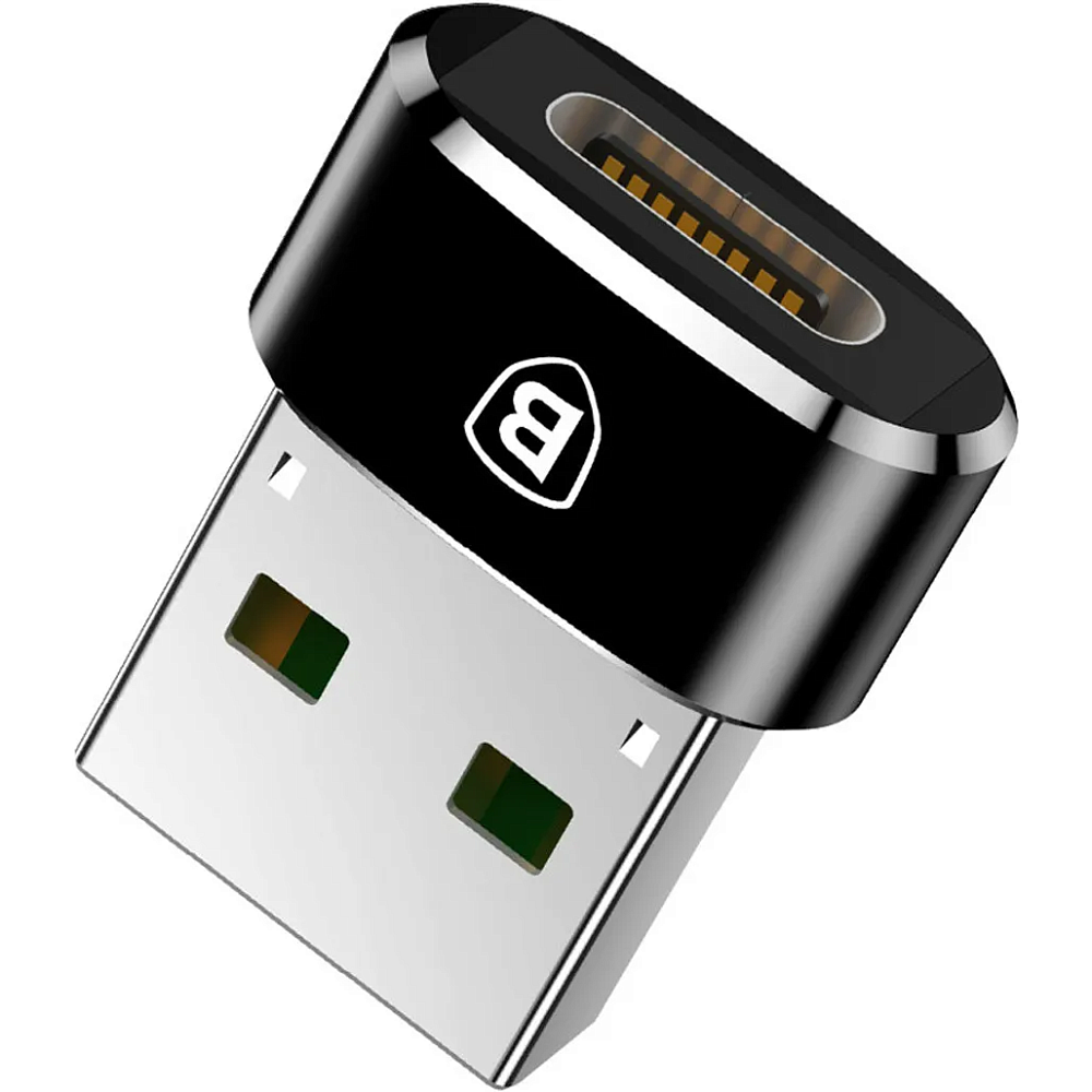 Адаптер USB Type-C Baseus USB to USB-C Female Black (CAAOTG-01)