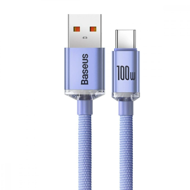 Кабель Baseus Crystal Shine Series Data Cable USB to Type-C 100W 1.2 м Purple (CAJY000405)