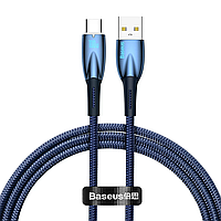 Кабель Baseus Glimmer Series Fast Charging USB-A to USB-C 100W 1m Blue (CADH000403)