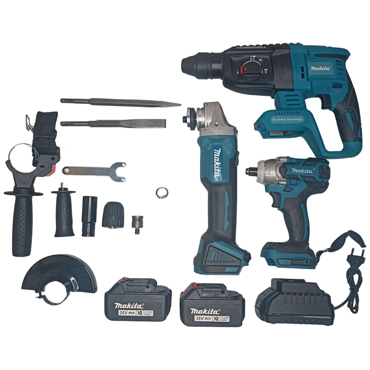 Набір інструменту Makita 3 в 1 36V/5A Шурупокрут, Болгарка, Перфоратор