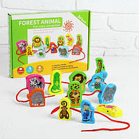 Розвивальна іграшка Шнурівка дерев'яна (Дикі Тварини) Від 1 року METR+ Різнобарвний (2000002178477)