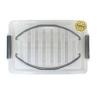 Харчовий пластиковий контейнер на 10Л STYLE з кришкою та ручками, прямокутний, прозорий SNMZ, фото 3