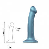 Насадка для страпону Strap-On-Me Mono Density Dildo M Blue, діам. 3,3 см, одношаровий силікон, гнучк, фото 4