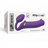 Безремінний страпон з вібрацією Strap-On-Me Vibrating Violet XL, діам. 4,5 см, пульт ДК, регульовани, фото 4