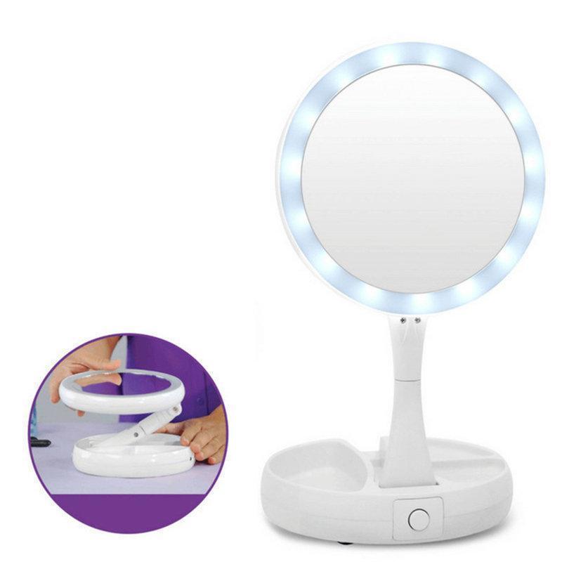 Дзеркало складане для макіяжу з Led-підсвіткою кругле Біле My Fold Away Mirror (FG22)