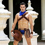 Чоловічий еротичний костюм ковбоя "Влучний Вебстер" One Size: хустка, портупея, труси, манжети, капе, фото 2