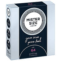 Презервативи Mister Size — pure feel — 64 (3 condoms), товщина 0,05 мм