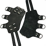 Поножі манжети для подвіса за ноги Leg Cuffs, натуральна шкіра, колір чорний, фото 3