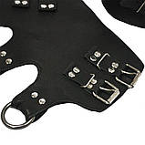 Поножі манжети для подвіса за ноги Leg Cuffs, натуральна шкіра, колір чорний, фото 4