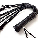 Флогер Кішка, 9 плетених хвостів по 50 см, колір чорний, фото 3