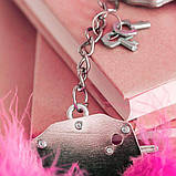 Наручники металеві Adrien Lastic Handcuffs Pink з рожевою пухнастою обробкою, фото 2