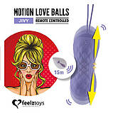 Вагінальні кульки з масажем і вібрацією FeelzToys Motion Love Balls Jivy з пультом ДК, 7 режимів, фото 2