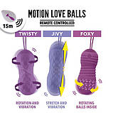 Вагінальні кульки з масажем і вібрацією FeelzToys Motion Love Balls Jivy з пультом ДК, 7 режимів, фото 3