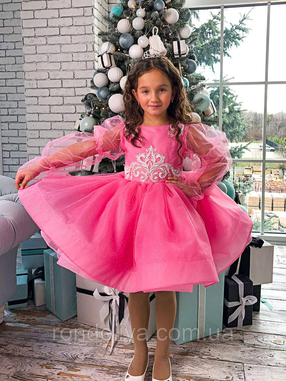 Дитяча сукня рожева на зріст 128 см, фото 1