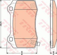 Колодки гальмівні задні (SRT) СТАРЕ ПАКУВАННЯ TRW GDB4171 Chrysler 300C (2004-2011); Jeep Grand Cherokee