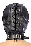 Капюшон для БДСМ зі знімною маскою Fetish Tentation BDSM hood in leatherette with removable mask, фото 2