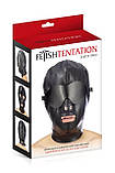 Капюшон для БДСМ зі знімною маскою Fetish Tentation BDSM hood in leatherette with removable mask, фото 3
