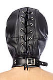 Капюшон із кляпом для БДСМ Fetish Tentation BDSM hood in leatherette with removable gag, фото 2