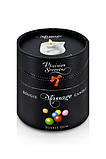 Масажна свічка Plaisirs Secrets Bubble Gum (80 мл) подарункова упаковка, керамічний посуд, фото 3
